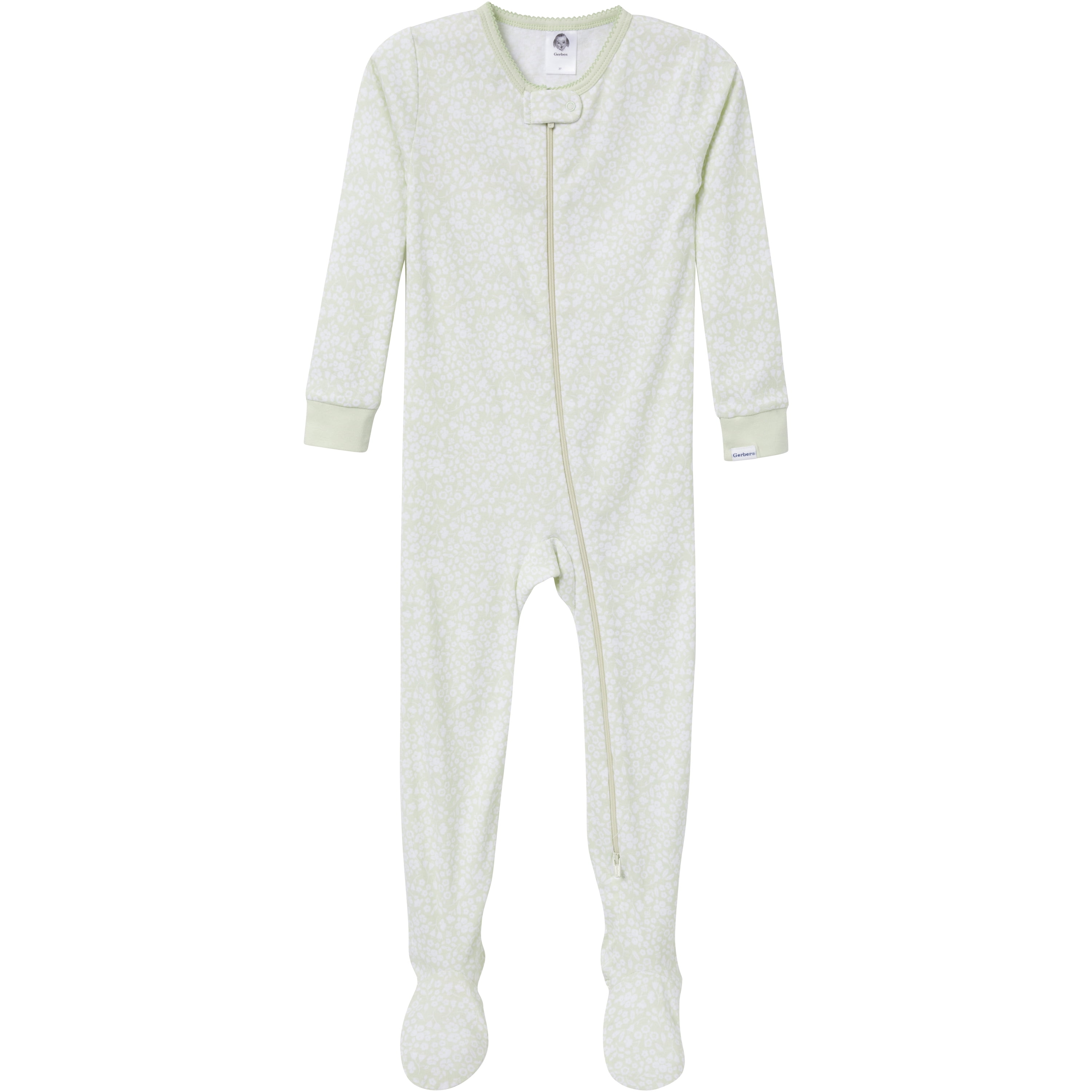 Gerber Gender Neutral Footed One-Piece Pajamas, 4-Pack, Sizes 0/3 Months - 5T
