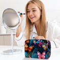 thumbnail image 6 of Flower ButterflyCosmetic Storage Bag with Zipper, Printed Design, Ideal for Ladies and Girls Traveling - Zipper Pouch, Travel Pouch, Women's Makeup Bag, Makeup Travel Bag Pouch, 6 of 6