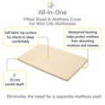 thumbnail image 2 of BreathableBaby All-in-One Fitted Sheet Waterproof Cover, For 38 x 24"/97 x 61 cm Mini Crib Mattress, Beige (2-Pack), 2 of 4