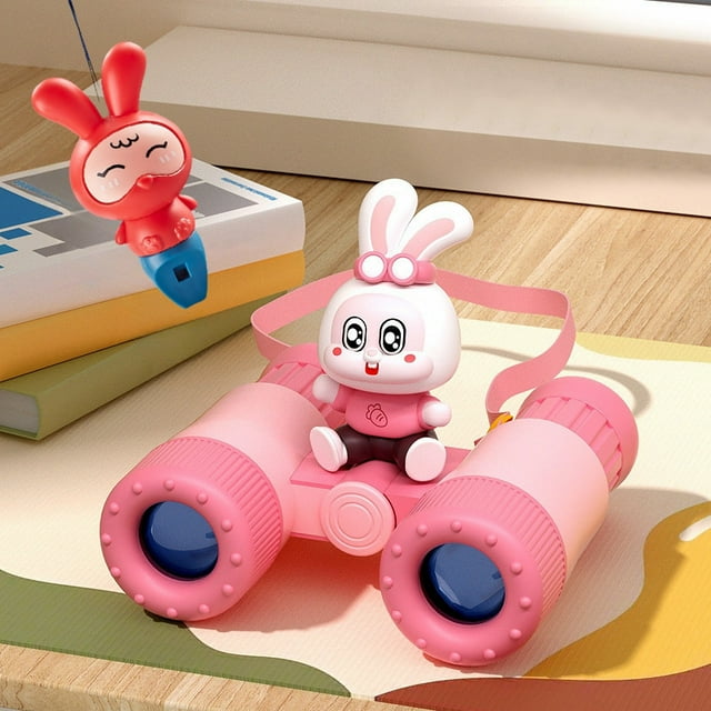 WLOELOEW Jumelles Rouges Jouets pour Enfants Haute Définition Haute Puissance 8X Miroir Extérieur Petites Jumelles Portables, Cadeaux de Noël Garçons et Filles Cadeaux d'Anniversaire