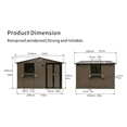 thumbnail image 4 of LuckyNote 10x8 FT Heavy Duty Metal Shed, Brown Black, Garden Storage with Window & Flower Rack, Lockable Double Doors, for Backyard, 4 of 14