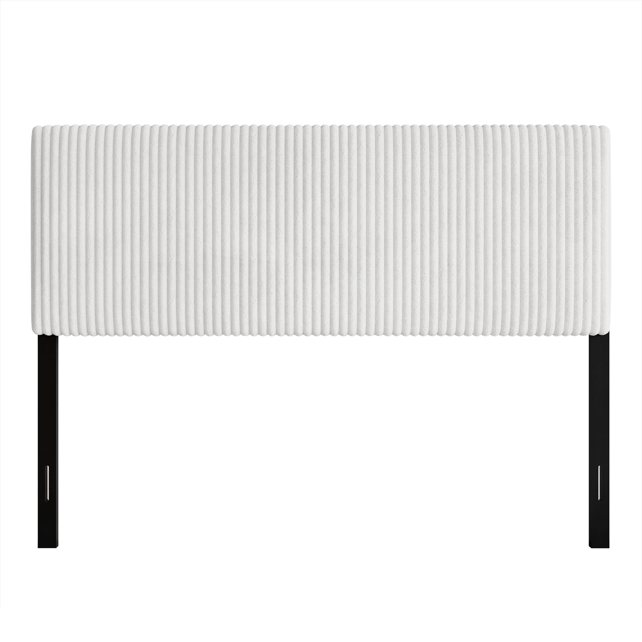 Castle Place Cozy Corduroy Velvet Upholstered King Headboard, White
