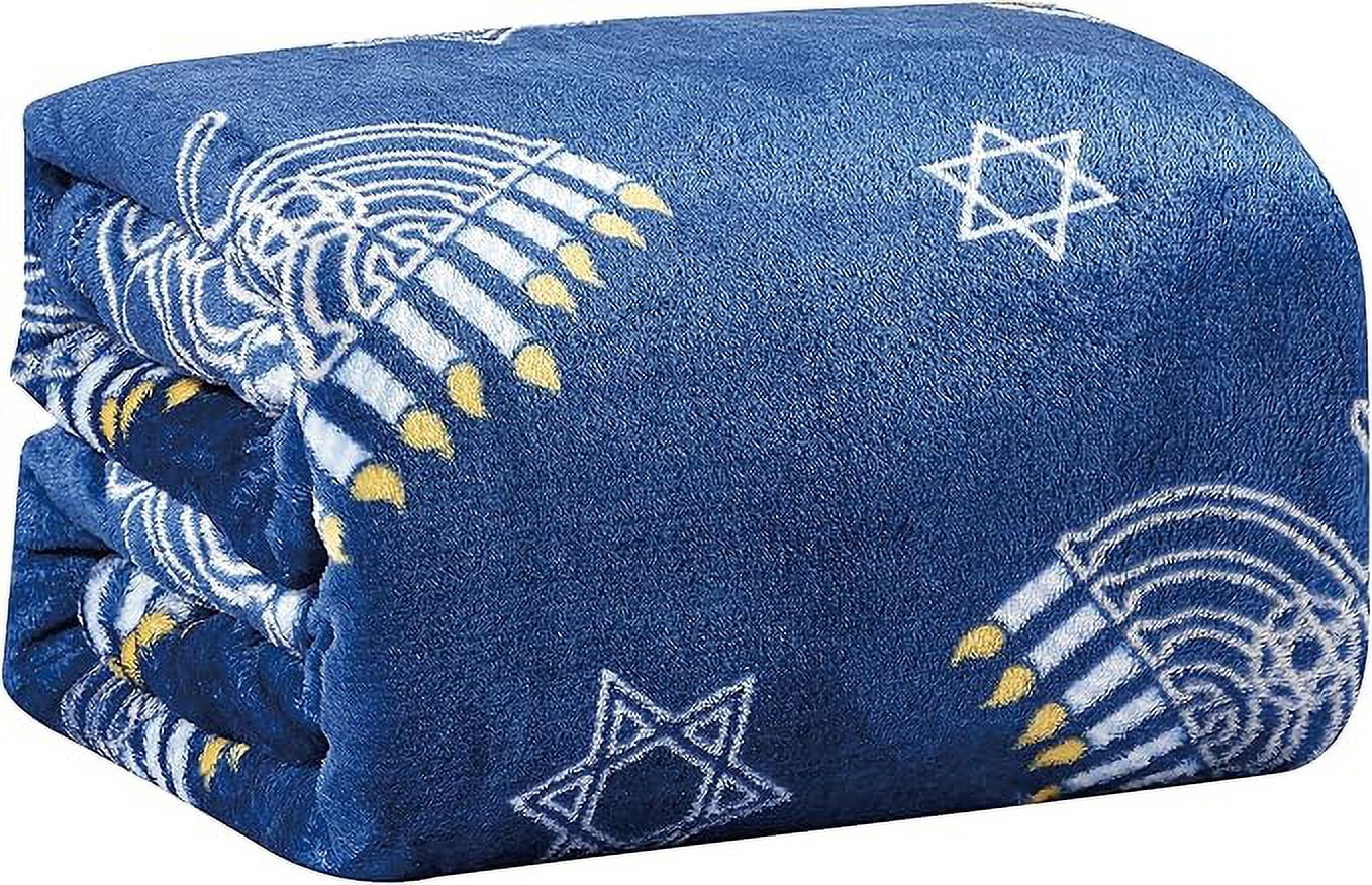 Elegant Comfort Lightweight Printed Throw Blanket- All Season, Soft, Cozy and Plush- Decorative Throw Blankets, Perfect for Lounging, 50 x 60 inches, Hanukka, Throw Blanket