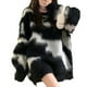 thumbnail image 5 of Suéter suave y pegajoso para mujer, diseño de otoño e invierno, estilo retro perezoso, suéter de abrigo grueso a rayas, 5 of 5