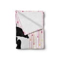 thumbnail image 2 of Kissing Soft Flannel Fleece Throw Blanket, Couple Romance Under Umbrella Abstract Colorful Raindrops, Cozy Plush for Indoor and Outdoor Use, 50" x 70", Dark Brown White, by Ambesonne, 2 of 6
