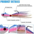 thumbnail image 2 of 5PCS Bucktail Jigs Saltwater Fluck Lures Assorted Jigs Head Fishing Lures, 2 of 7