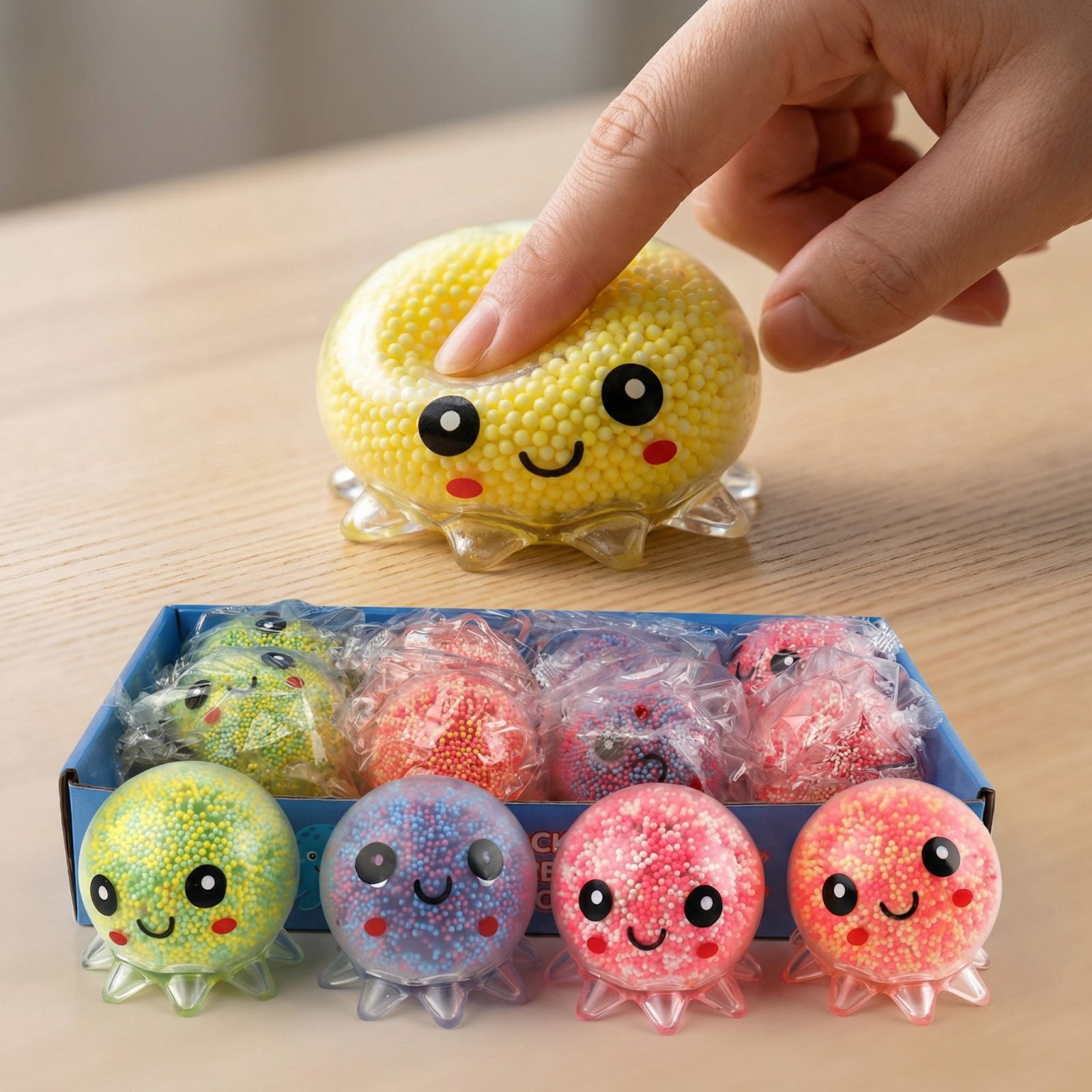 Glow in The Dark Squeeze Toys, Light Up Sensory Toys, Cute Octopus Shape, 3 in Diameter, Stress Balls Squeeze Toys, Relaxation Relief, Classroom Settings, Birthday Party, Multi
