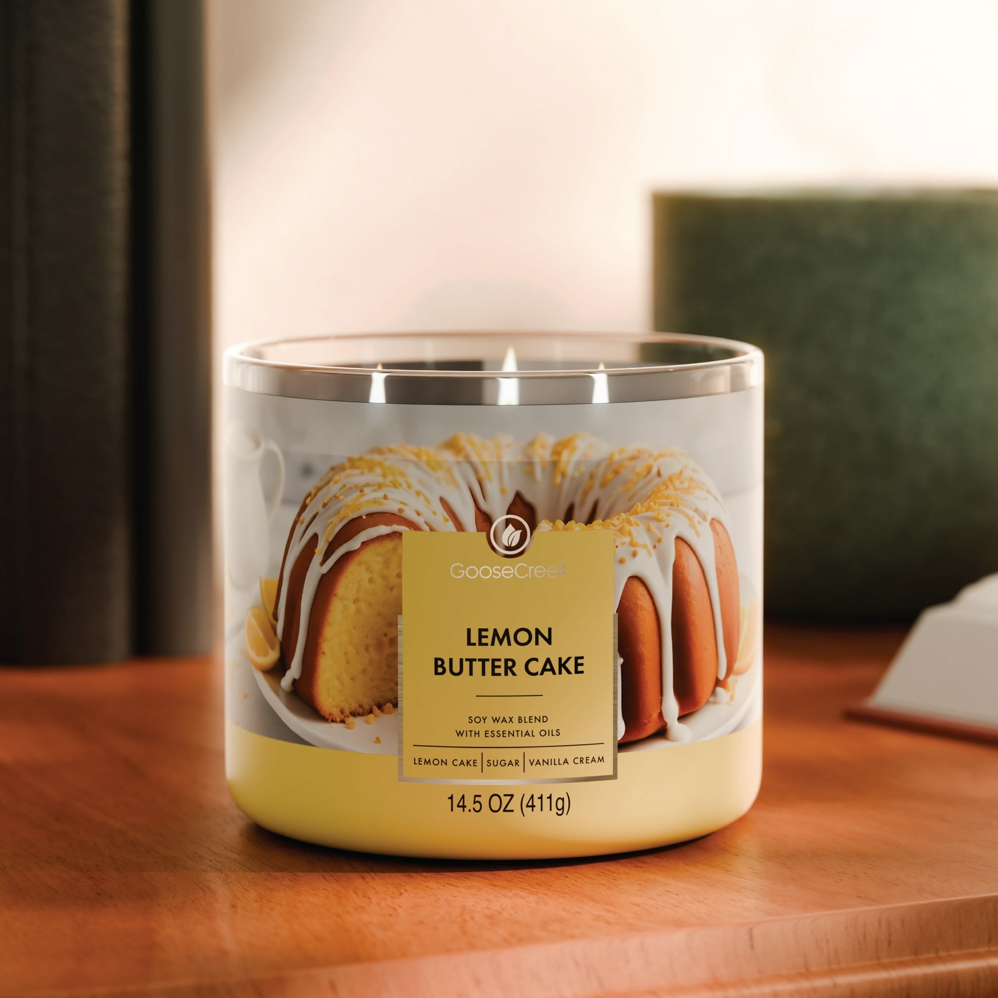 Goose Creek 3-Wick Lemon Butter Cake Scented Jar Candle