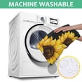 thumbnail image 6 of Black Yellow Sunflower Pattern Square Tablecloth,Waterproof Square Table Cover,Wipeable Spillproof Washable Table Cover for Home Kitchen Party Decor 52"x52"(132x132cm), 6 of 6