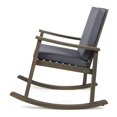thumbnail image 3 of Noble House Candel Outdoor Acacia Wood Rocking Chair Grey with Dark Grey Cushion, 3 of 22