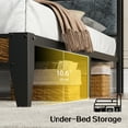 thumbnail image 4 of Dayago Queen Size Bed Frame, Storage Headboard with Charging Station, Solid and Stable, Noise Free, No Box Spring Needed, Easy Assembly, Rustic Brown, 4 of 10