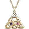Personalized Planet Couple's Birthstone 14kt Gold-Plated Celtic Knot Pendant, 20"