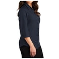 thumbnail image 3 of Mafoose Women's 3/4 Sleeve Uniforms Carefree Poplin Shirt River Blue Navy Large, 3 of 4
