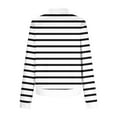 thumbnail image 4 of Striped Stand-Up Collar Jackets for Women, Lightweight Zipper Sweatshirts with Pockets, Fall Casual Work Tops, 4 of 5