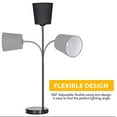 thumbnail image 5 of Haitral Black Flexible Goose Neck Table Lamp Marble Base, Metal Frame, Fabric Shade, 5 of 7