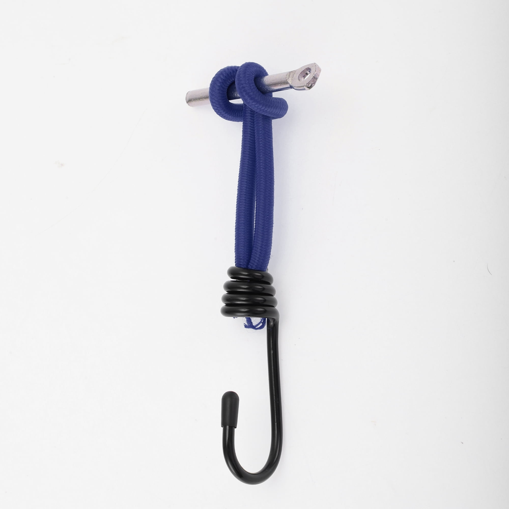 Unique Bargains 4Pcs Elastic Cord Ties with Metal Hooks Blue
