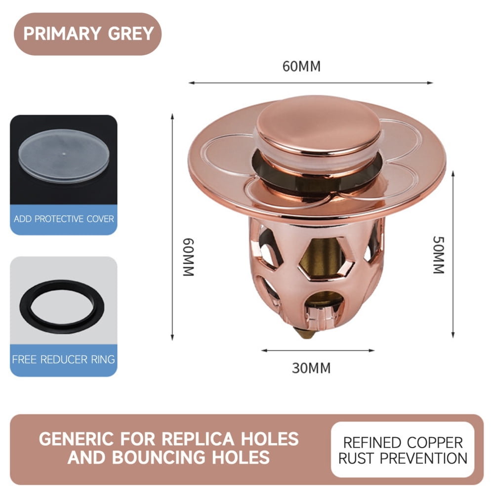 Universal Bathroom Sink Stopper Stainless Steel Sink Hair Catcher for