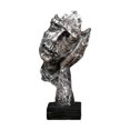 thumbnail image 2 of Escultura abstracta de cara, figura decorativa, novedad nórdica, estatua moderna, adorno de escritorio para gabinete, chimenea, regalo de cumpleaños Plata, 2 of 10
