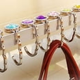 thumbnail image 2 of Foldable Handbag Purse Hanger Table Hook Round Rhinestone Holder, 2 of 2
