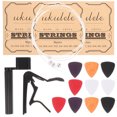 thumbnail image 1 of 1 juego de herramientas para el cuidado del ukelele, juego de herramientas para guitarra, púas de fieltro, cuerdas, cejilla, suministros para ukelele, 1 of 7