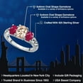 thumbnail image 2 of Gem Stone King 925 Sterling Silver Peach Morganite and Red Ruby Filigree Style 3 Stone Ring for Women (2.20 Cttw, Oval 8X6MM and 6X4MM) (Size 5), 2 of 6