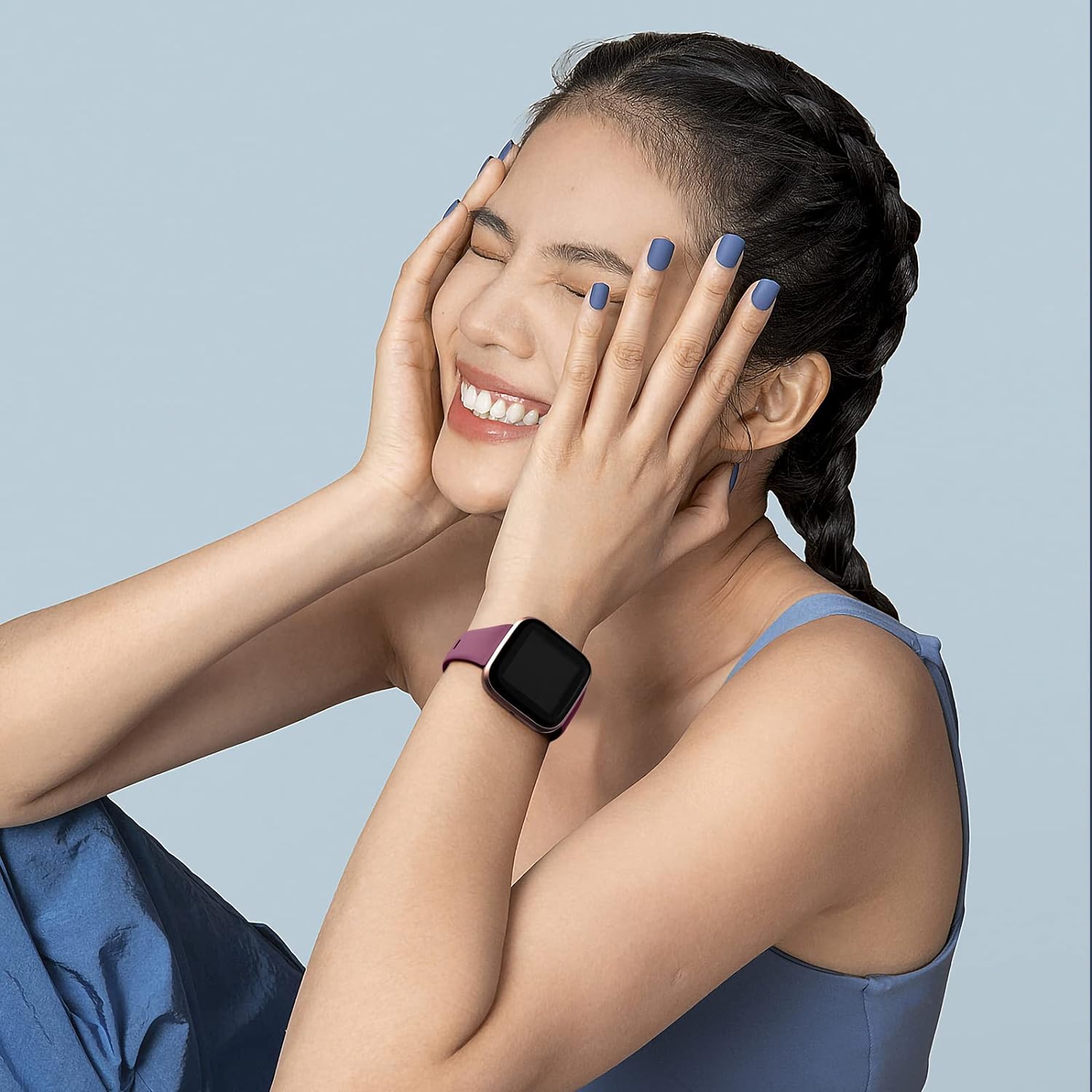 4 Pack Slim Bands Compatible with Fitbit Versa 2/Fitbit Versa/Fitbit Versa Lite/SE, Silicone Replacement Smartwatch Wristband for Women Men(Small, Black/Gray/Pink Sand/White)