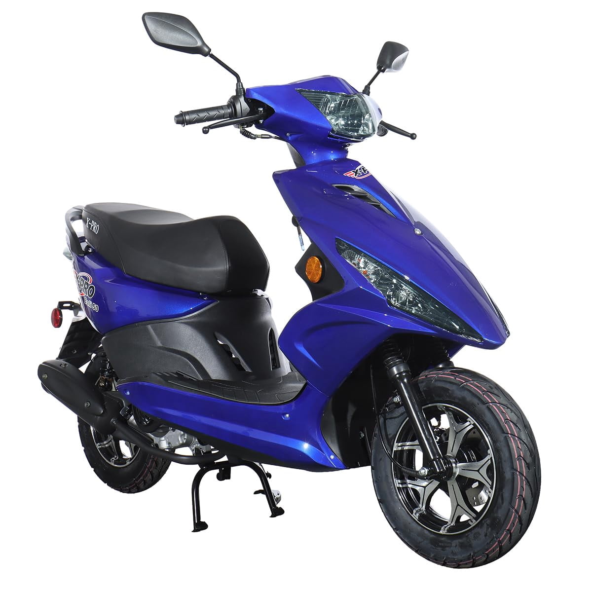 X-Pro Bali 50 Moped Scooter Gas Scooter with CVT Automatic, Electric/Kick Start, 10" Wheels, LED Headlight, EPA DOT Approved