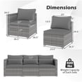 thumbnail image 3 of Costway 3PCS Patio Sectional Sofa Set, PE Rattan Modular Couch Furniture Set with Cushions Gray + Mix Gray, 3 of 10