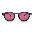 thumbnail image 5 of Hipster Keyhole Bridge Round Horn Rim Plastic Gentlemanly Sunglasses [Slate - Red], 5 of 8