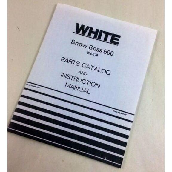 White Snow Boss 500 Snow Thrower Blower Parts Catalog Instruction Owners Manual
