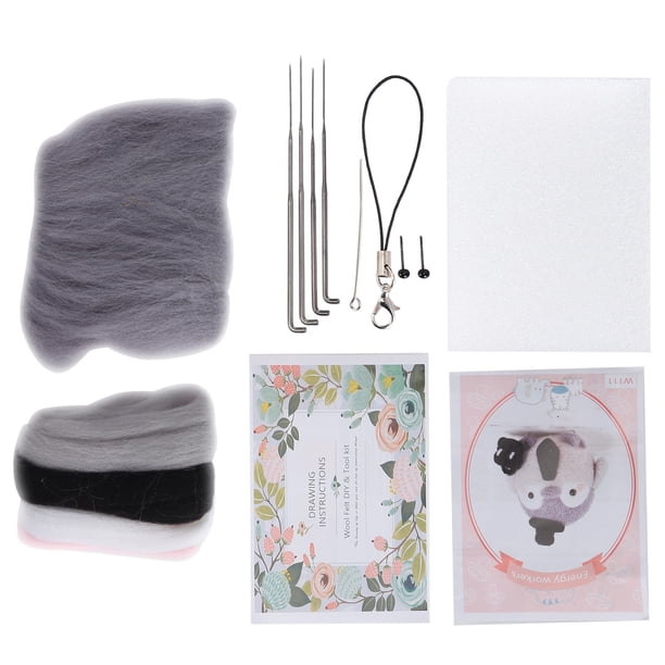 Kit de fieltro con aguja para principiantes, kit de fieltro con aguja, kit de fieltro con aguja de lana, muñeco de peluche, materiales para hacer tú mismo, ultra sensible