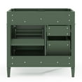 thumbnail image 4 of 36'' Bathroom Vanity without Top Sink, Modern Bathroom Storage Cabinet with 2 Drawers and a Tip-out Drawer, Solid Wood Frame, Green (NOT INCLUDE BASIN SINK), 4 of 7