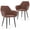Brown, variant on Giantex Dining Chair Set of 2, Upholstered PU Leather Armchair w/Curved Backrest, Wide Seat, Modern Accent Chairs, Gray