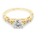 thumbnail image 3 of 6MM Round Cut Lab Created Moissanite Diamond Solitaire Filigree Promise Wedding Engagement Ring For Women In 10K Solid Yellow Gold (G-H Color, VVS1 Clarity, 0.85 Cttw)-9.5, 3 of 8