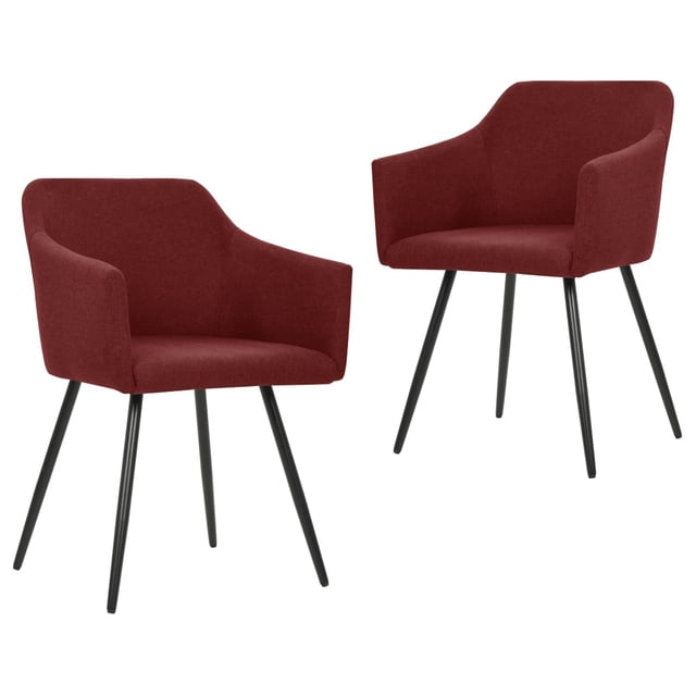 vidaXL Chaises de Salle à Manger 2 Pcs Tissu Rouge Vin