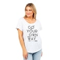 thumbnail image 2 of Go Your Own Way Women's Fashion Slouchy Dolman T-Shirt Tee Heather White 2X-Large, 2 of 3