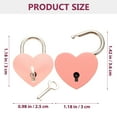 thumbnail image 3 of 2Pcs Small Heart Padlock Small Lock with Key for Jewelry Box Storage Box Diary Book, 3 of 8