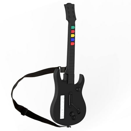 NBCP Wii Guitar Hero, Wireless Guitar for Wii Guitar Hero and Rock Band Games, Compatible with All Guitar Hero games, Rock Band 2, Legends of Rock Black