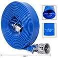 thumbnail image 2 of 1.5" x 100ft Heavy Duty Pool Backwash Hose, Reinforced PVC Lay Flat Discharge Hose with Aluminum Camlock Fittings for Pools, Irrigation & Industrial Use, 2 of 9