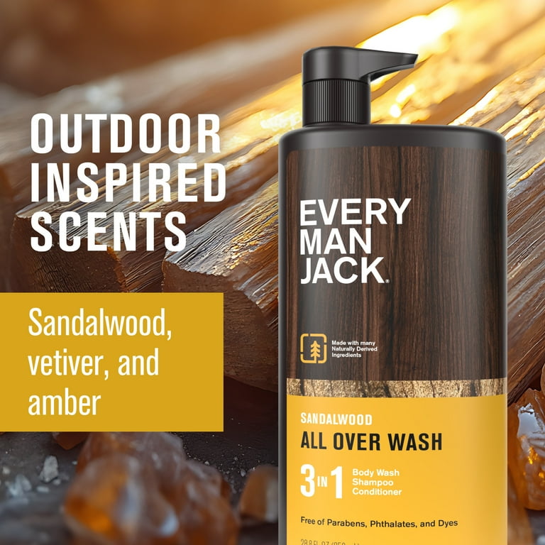 Every Man Jack Hydrating 3-in-1 Body Wash, Shampoo & Conditioner