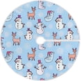 thumbnail image 1 of FMSHPON Christmas Snowman Xmas Christmas Tree Skirt Stand Mat for Holiday Party Decoration Indoor Outdoor 48 inches, 1 of 6