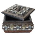 thumbnail image 2 of Jeco HD-HAB001-S Square Pattern Wood Box, Brown - Small, 2 of 2