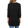 thumbnail image 4 of FchengtaiS Women's 3/4 Sleeve Ribbed Knit Shirts Crew Neck Lightweight Tunic Sweaters Casual Fall Tops with Pockets, 4 of 6