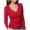 Red, variant on Women's Ribbed V Neck Slim Fitted T Shirts Basic Solid Long Sleeve Layering Tee Tops Long Sleeve Compression Shirt Mod Bod Tops Woman T Shirt Short Sleeve Summer Sports Women Pack of Turtle Neck Top
