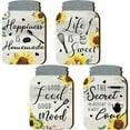 thumbnail image 3 of Adifare 4 Pcs Mason Jar Wall Decor Set Rustic Wooden Mason Jar Wall Sign Farmhouse Sunflower Mason Jar Wall Decor for Kitchen Cafe Decoration, 3 of 10