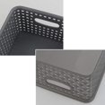 thumbnail image 3 of Juego de 6 cestas de almacenamiento de plástico tejido Gris, 3 of 7