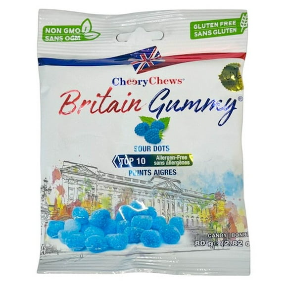 Britain Gummy Blue Raspberry Sour Dots 80g