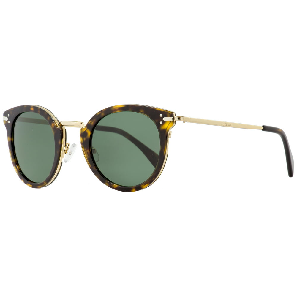 CELINE - Celine Oval Sunglasses CL41373S ANT85 Gold/Havana 48mm 41373 ...