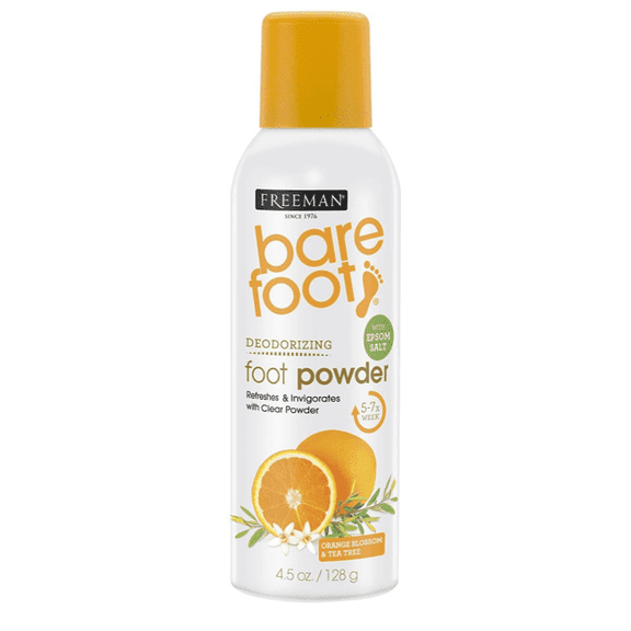 Freeman, Barefoot, Deodorizing Foot Powder, Orange Blossom and Tea Tree