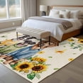 thumbnail image 4 of 5'x7' Area Rugs, Spring Dog Indoor Outdoor Area Rug for Living Room Bedroom, Sunflower Daisy Botanical Rustic Washable Bathroom Rugs Kitchen Floor Carpet Mats Home Decor Aesthetic, 4 of 8